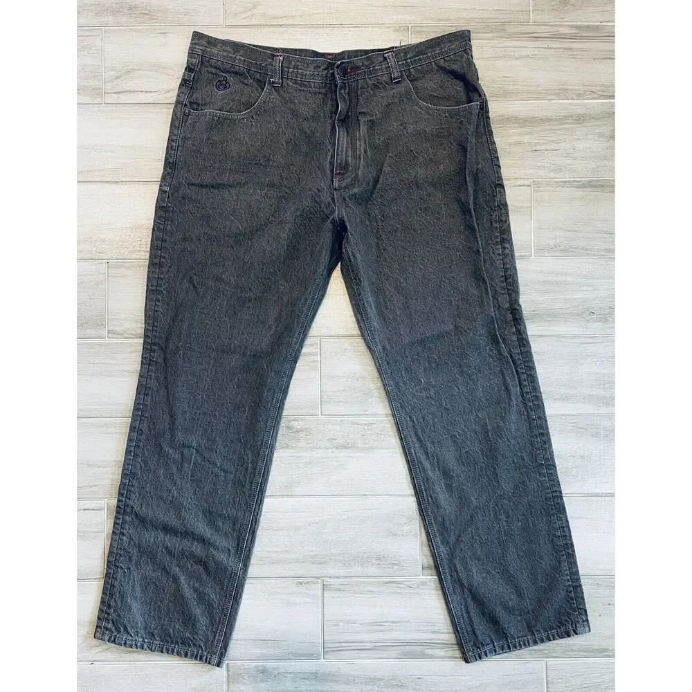 Eight 732 Jeans Mens 46x35 Relaxed Baggy Gray Heavy Denim Urban Streetwear Y2K